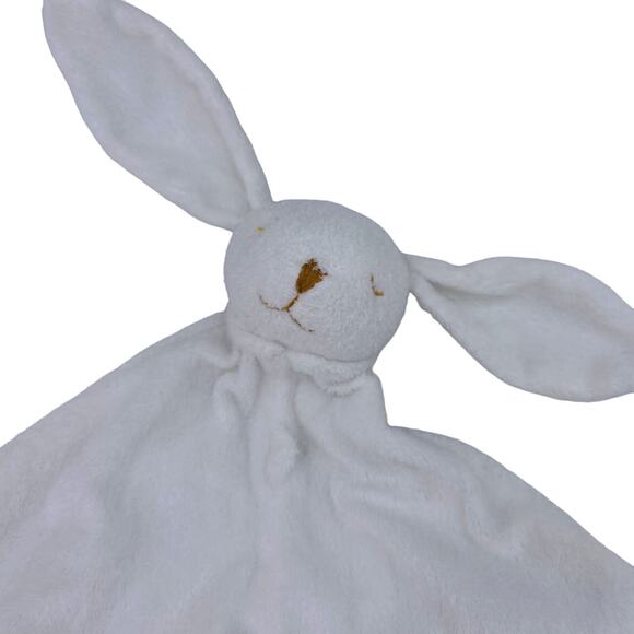 Angel Dear White Sleeping Bunny Rabbit Security Blanket Lovey 13" x 13" - Picture 2 of 11